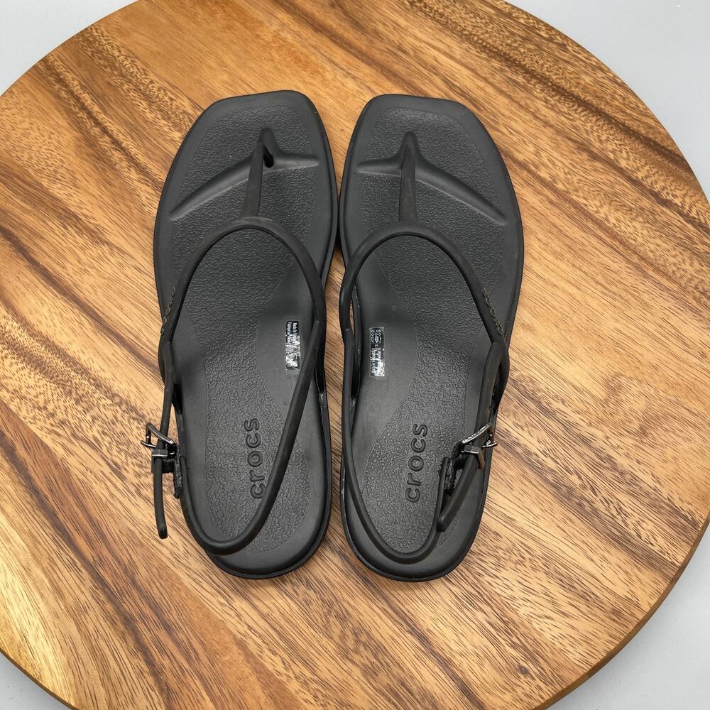 Crocs Women's Black T-Strap Slingback Sandals - Picture 5 of 8